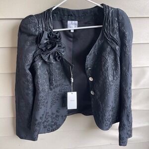 Armani Collezioni Vintage Womens Floral Silk Bland Blazer Size 44 Feminine